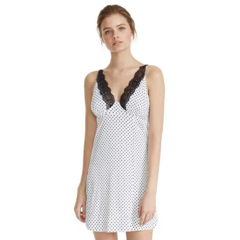 PROMISE SLIP nightdress white with polka dots ART:Z6137