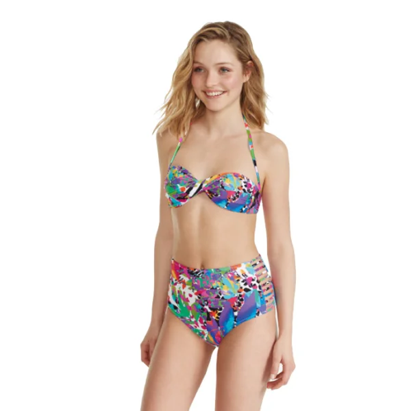 PROMISE ART: BANDEAU bikini a Fascia Multicolor con slip S4281
