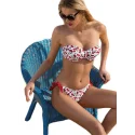 Ysabel Mora swimwear bikini bianco e rosso con ciliegie 81102