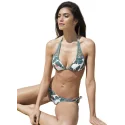 Ysabel Mora Swimwear Push-up Bianchi e verdi con foglie 81193