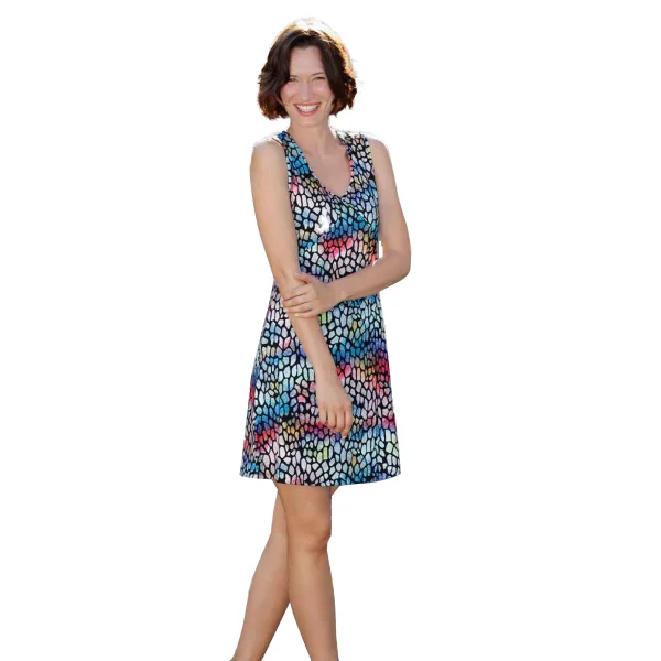 Massana Homewear dress multicolor woman with shoulder straps Art.L187256