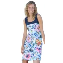 Massana Homewear dressed woman in floral print and with straps blue Art.L187252