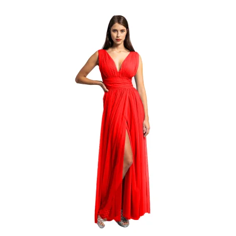 Nadine 2127 tul 12 long suit red