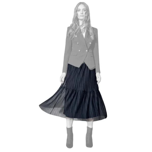 Edas long skirt in tulle black Trifena model