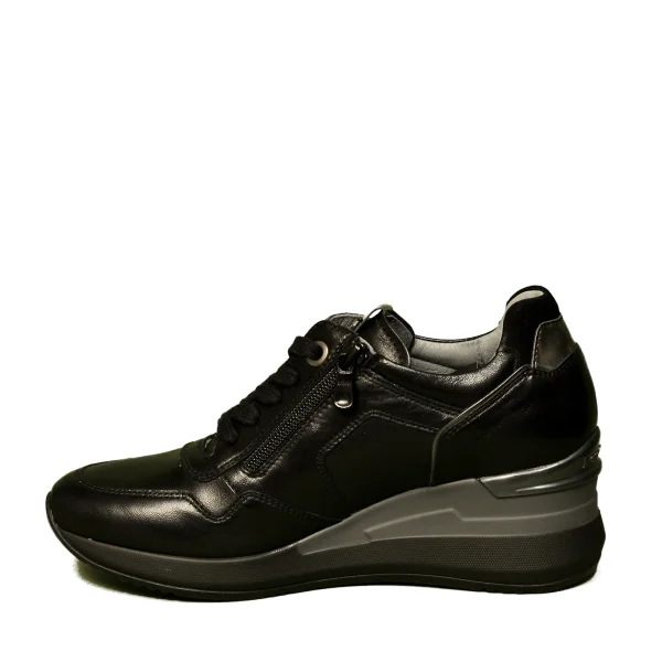 Nero Giardini sneaker donna con zeppa alta colore nero articolo A9 08861 D 100
