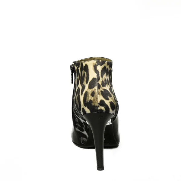 Nero Giardini tronchetto donna con tacco stiletto e raso leopardato colore nero articolo A9 09322 DE 100