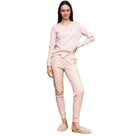 Noidìnotte Pajamas woman warm cotton lilac powder article FA6837AB
