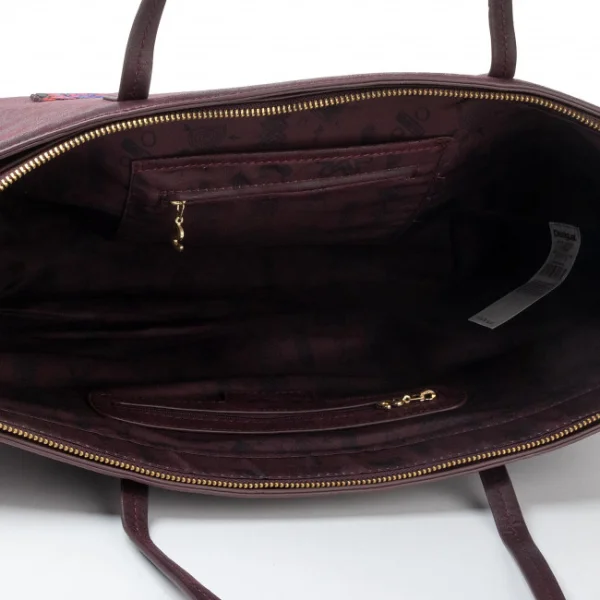 Desigual borsa a mano colore bordeaux modello bols bold sicilia zipper articolo 19WAXPCP 3007
