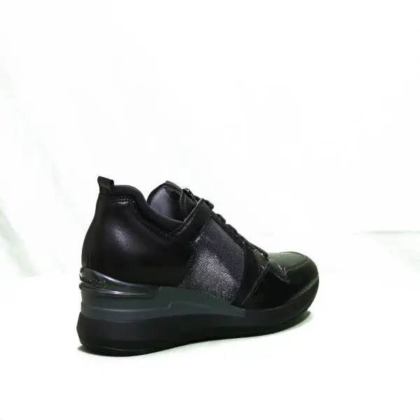 Nero Giardini sneaker donna glitterata con zeppa alta colore nero articolo A9 08860 D 100