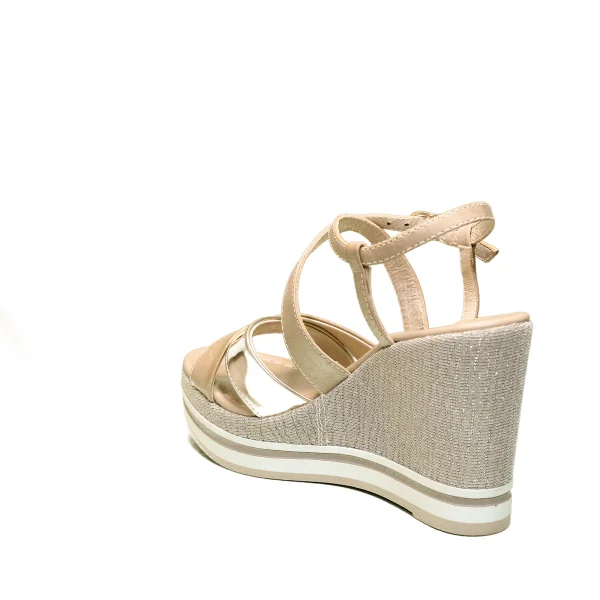 Nero Giardini sandalo donna con zeppa alta color champagne articolo E012460D 439