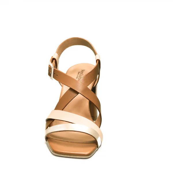 Nero Giardini sandalo donna in pelle con tacco alto color platino articolo E012563D 415