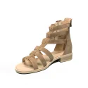Nero Giardini women's sandal in leather with low heel beaver color article E012490D 405