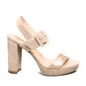 Nero Giardini woman sandal in leather with high heel color phard powder article E012200D 660
