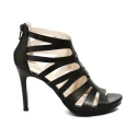 Nero Giardini woman sandal in leather with high heel color black article E012801D 100