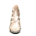 Nero Giardini woman sandal in leather with high heel platinum color article E012801D 671