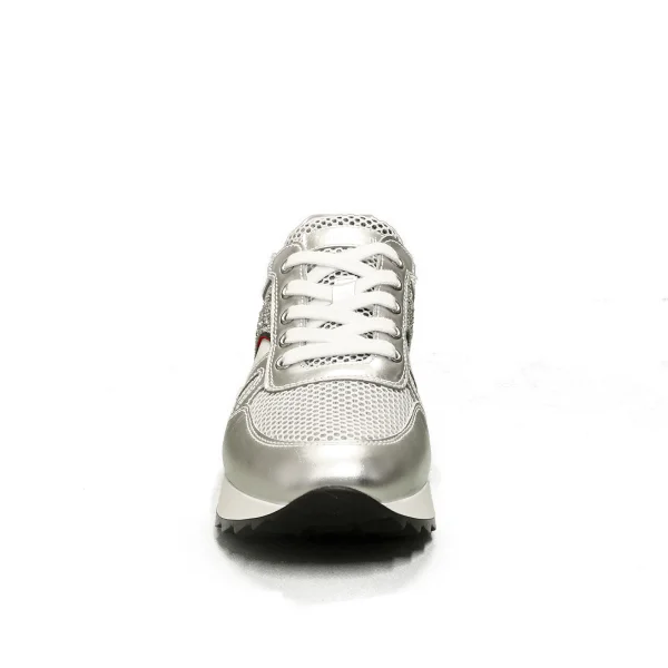 Nero Giardini woman sneaker in suede silver color article E010522D 700