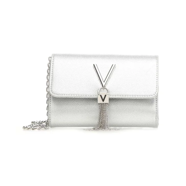 Valentino Handbags pochette color argento modello Divina articolo VBS1R403G