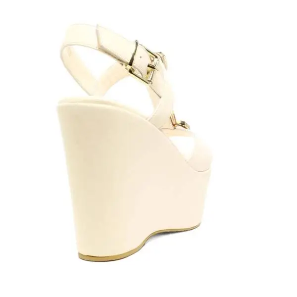 Luciano Barachini Woman Wedge Sandal Ecoleather 6321 G Butter