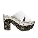 Luciano Barachini Heel Sandal Women Leather 6025 B White Black