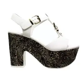 Luciano Barachini Heel Sandal Women Leather 6024 B White Black