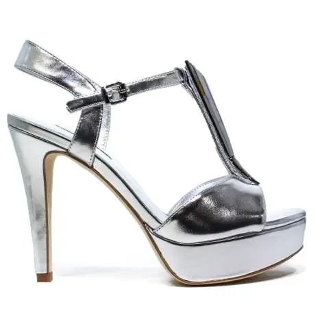 Luciano Barachini Woman Sandals Wedge Article 6243 G Silver