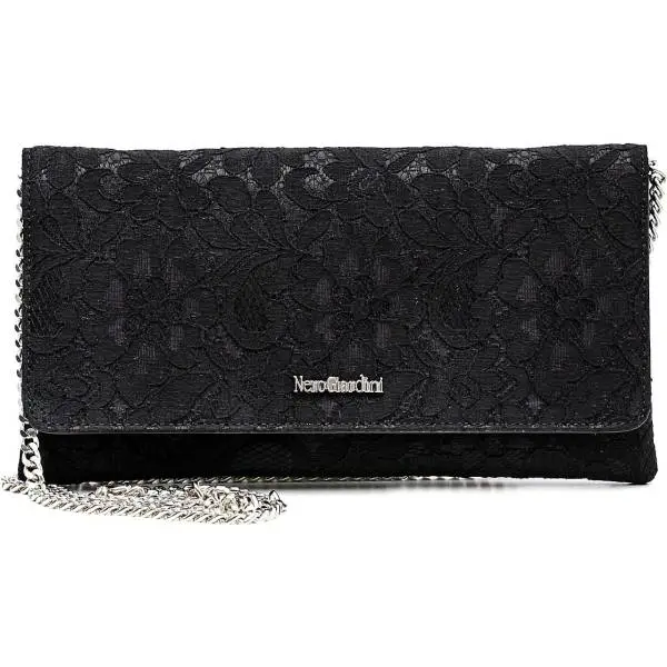 Nero Giardini woman leather/lace bag P643093D 100 black