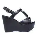 Luciano Barachini Wedge Sandals Women High 6321 B Black