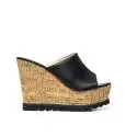 Sandals with high wedge Kharisma 9455 Soft black
