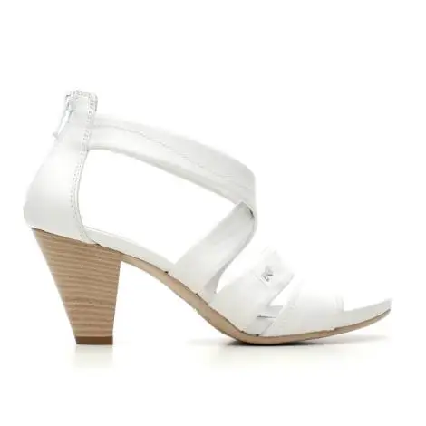 Nero Giardini Sandalo Donna Con Tacco Medio Pelle Articolo P615551D 707 Bianco