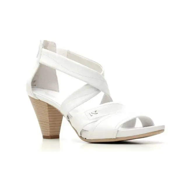 Nero Giardini Sandalo Donna Con Tacco Medio Pelle Articolo P615551D 707 Bianco