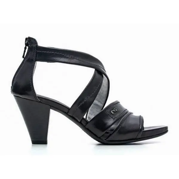 Nero Giardini Sandal Woman Heel Middle Leather Item P615552D 100 Black