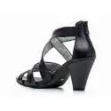 Nero Giardini Sandal Woman Heel Middle Leather Item P615552D 100 Black
