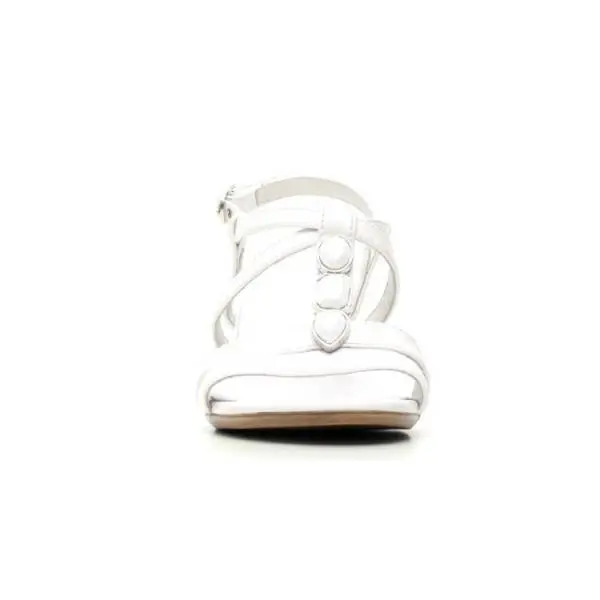 Nero Giardini Sandalo Tacco Medio Donna Pelle Articolo P615540D 707 Bianco